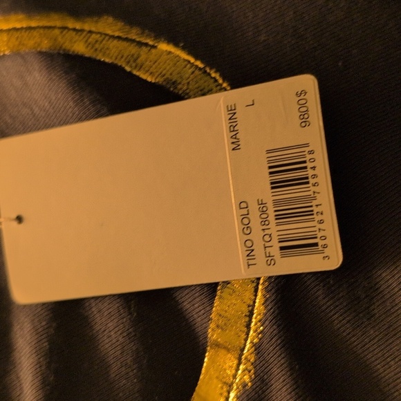 NWT Zadig & Voltaire Tino Gold Foil-Trimmed Tee - Picture 5 of 5